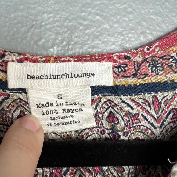 BeachLunchLounge Flowy Sleeveless Dress Patterned Knee Length Lightweight Small - Picture 2 of 8